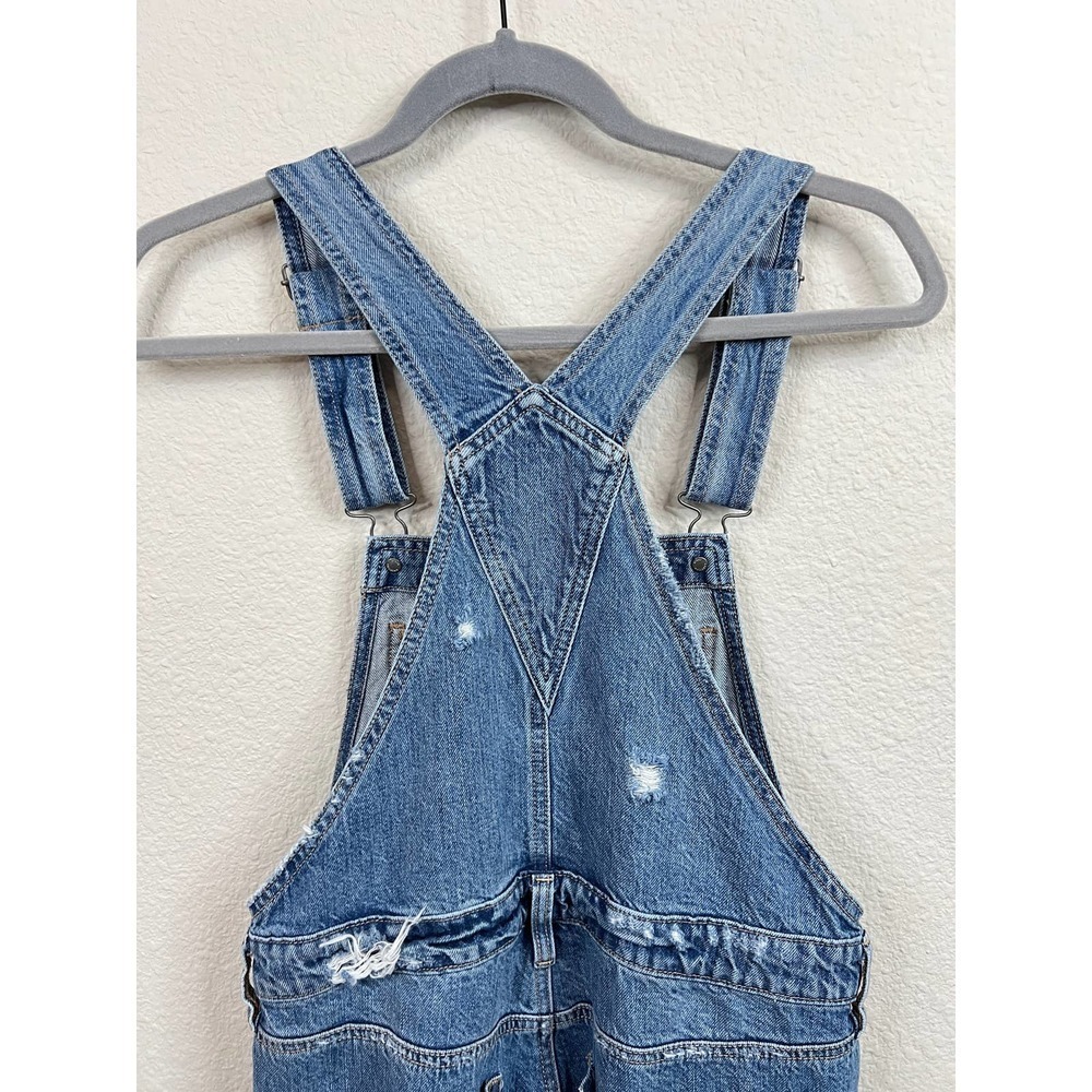 American Eagle Outfitters Blue Distressed Jeans Overalls - Picture 6 of 10